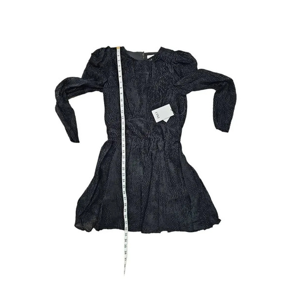 New LINI Gemma Velvet Polka Dot Long Sheer Sleeves Mini Cocktail Dress S - Picture 11 of 13